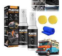 Decal Restore Agent, Decal Restore Agent for RVs, Decal Restorer and Protectant, Plastic Parts Refurbish Agent, Plastic Leather Restorer for Cars, Perfect for RV Car Dashboard Seats (2pcs-30ml)