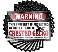 Decal Small Patio Decor Waterproof - Warning This Property is Protected By A Highly Trained Crested Gecko Garage Self Adhesive Decal for Alcohol Use(12X18CM)