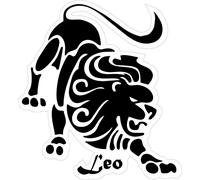 Decal Sticker Sign Horoscope Zodiac Lion Astrology Leo Black White