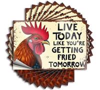 Decal Water Scratch Resistant Decals, Reading Matte Print for Phone Case Texas | Front Entrance Decor Uv Proof Pack Live Today Like You're Getting Fried Tomorrow(8X12CM)