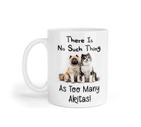 Decalarama Akita Mug Gift There is No Such Thing As Too Many Nice Cute Novelty Dog Owner Printed Cup Present