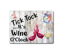 Decalarama Alcohol Metal Sign Gift - Tick Tock It's Wine O'Clock - Family Fun Home Drinking Novelty Aluminium Present