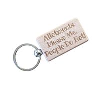 Decalarama Allotment Keyring Gift Allotments Please Me People Do Not Cute Engraved Wooden Key Fob Novelty Custom Gardening Present