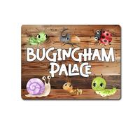 Decalarama Animal Metal Sign Gift - Bugingham Palace - Bug Family Fun Home Novelty Aluminium Present