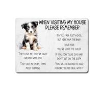 decalarama Border Collie Metal Sign Gift - When Visiting My House Please Remember - Cute Fun Novelty Dog Aluminium Present