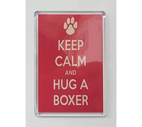 Decalarama Boxer Dog Fridge Magnet - Novelty Gift - Keep Calm And Hug - Pet Lover Present Magnet
