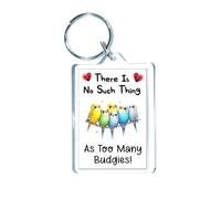 Decalarama Budgie Bird Keyring Gift - There's No Such Thing As Too Many Budgies