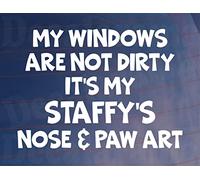 Decalarama Car Sticker Staffy Windows Not Dirty Nose & Paw Art Nice Funny Cute Novelty Window Bumper Boot Decal