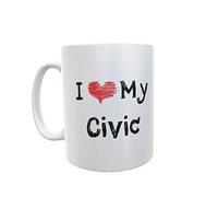 Decalarama Civic Mug Gift - I Love Heart My - Novelty Cute Honda Car Owner Driver Ceramic Cup