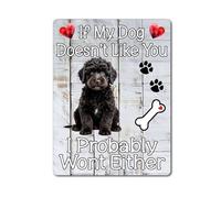 Decalarama Cockapoo Metal Sign Gift - If My Dog Doesn't Like You I Probably Wont Either - BLACK - Cute Fun Puppy Novelty Aluminium Present