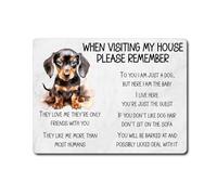 decalarama Dachshund Metal Sign Gift - When Visiting My House Please Remember - Cute Fun Novelty Dog Aluminium Present