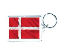 Decalarama Denmark Flag Keyring Gift - Cute Danish Novelty Country Key Fob - Birthday Present - Sadnick Gifts