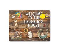Decalarama Electric Hedgehog Metal Sign Gift - Welcome To The Hedgehog House - Family Fun Home Animal Novelty Aluminium Present