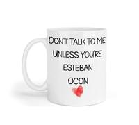 Decalarama Esteban Ocon Mug Gift Don't Talk to Me Unless You're Nice Cute Novelty F1 Driver Fan Cup