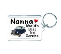 Decalarama Family Car Keyring Gift - Nanna World's Best Taxi Service - Cute Fun Driving Novelty Present