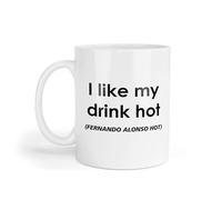Decalarama Fernando Alonso Mug Gift I Like My Drink Hot Nice Cute Novelty F1 Driver Fan Cup