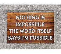 Decalarama Fridge Magnet Positive Thoughts - NOTHING IS IMPOSSIBLE - Novelty Gift Present