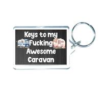 Decalarama Fun Caravan Keyring Gift - Keys To My Fucking Awesome Caravan - Cute Novelty Present
