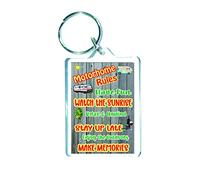Decalarama Funny Motorhome Keyring - Motorhome Rules - Sarcastic Gift - Glamping Novelty Gift Cheeky Gift Present