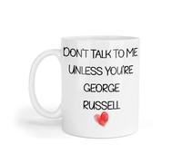 Decalarama George Russell Mug Gift Don't Talk to Me Unless You're Nice Cute Novelty F1 Driver Fan Cup