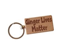 Decalarama Ginger Keyring Gift Ginger Lives Matter Nice Cute Wooden Engraved Wood Key Fob Novelty Redhead Hair Present