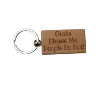 Decalarama Goat Keyring Gift - Goats Please Me People Do Not - Owner Engraved Hardwood Keyring Novelty Nice Custom Gift