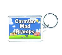 Decalarama Gramps Caravan Keyring - Caravan Mad Gramps - Cute Fun Family Holiday Novelty Birthday Gift