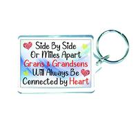 Decalarama Gran Grandson Keyring Gift - Side By Side Or Miles Apart - Novelty Family Present