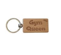 Decalarama Gym Keyring Gift Gym Queen Cute Engraved Wooden Key Fob Fun Novelty Nice Custom Present