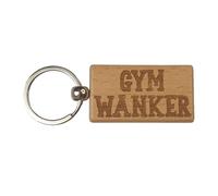 Decalarama Gym Keyring Gift - Gym Wanker - Cute Engraved Wooden Motorhome Key Fob Fun Novelty Nice Custom Present