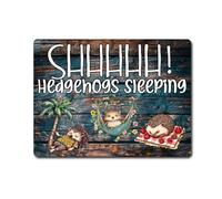 Decalarama Hedgehog Metal Sign Gift - Shhhhh Hedgehogs Sleeping - Family Fun Home Garden Animal Novelty Aluminium Present
