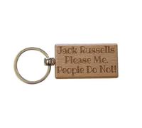 Decalarama Jack Russell Keyring Gift - * Please Me People Do Not - Nice Cute Engraved Wooden Key Fob Novelty Dog Owner Present