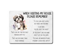 decalarama Lhasa Apso Metal Sign Gift - When Visiting My House Please Remember - Cute Fun Novelty Dog Aluminium Present