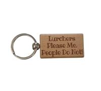 Decalarama Lurcher Keyring Gift - * Please Me People Do Not - Nice Cute Engraved Wooden Key Fob Novelty Dog Owner Present