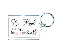 Decalarama Mental Health Keyring - Be Kind To Yourself - Gift Present Key Chain Cute Custom