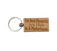 Decalarama Motorhome Keyring Gift The Best Memories Are Made Engraved Wooden Cute Key Fob Fun Novelty Nice Custom Present
