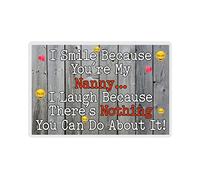 Decalarama Nanny Fridge Magnet - I Smile Because You're My Nanny - Fun Birthday Novelty Gift Present