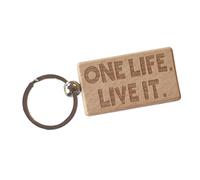 Decalarama One Life Live It Keyring Gift Nice Cute Custom Engraved Wooden Key Fob Novelty House Van Car 4x4 Keys Present
