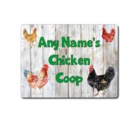 Decalarama Personalised Chicken Metal Sign Gift - Any Names Chicken Coop - Family Fun Animal Home Novelty Aluminium Present