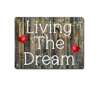 Decalarama Positive Thoughts Metal Sign Gift - Living The Dream - Cute Fun Garden Allotment Novelty Aluminium Present