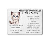 decalarama Ragdoll Cat Metal Sign Gift - When Visiting My House Please Remember - Cute Fun Novelty Animal Aluminium Present