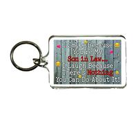 Decalarama Son in Law Keyring - I Smile Because You're My Son in Law… I Laugh Because - Funny Birthday Novelty Present - Sadnick Gifts