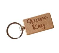 Decalarama Spare Key Keyring Nice Cute Custom Engraved Wooden Key Fob Novelty House Keys Present