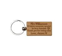 Decalarama Teacher Keyring Gift - It Takes Someone Special Thank You - Cute Personalised Custom Engraved Wooden Key Chain Fob Novelty Nice Present