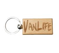 Decalarama Vanlife Keyring Gift - Engraved Wooden Keyring Novelty Nice Custom Campervan Motorhome Present