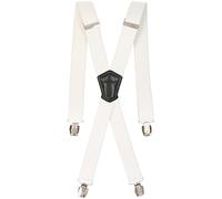 Decalen Men's Braces Suspenders Elegant Adjustabl with Strong Clips 35 mm Wide, Ideal for Business, Casual, and Formal Occasions (White)