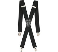 Decalen Men's Braces Suspenders Elegant Adjustabl with Strong Clips 35 mm Wide, Ideal for Business, Casual, and Formal Occasions (Black 2)