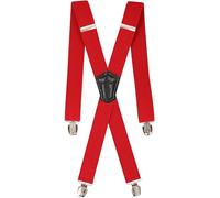 Decalen Men's Braces Suspenders Elegant Adjustabl with Strong Clips 35 mm Wide, Ideal for Business, Casual, and Formal Occasions (Red)