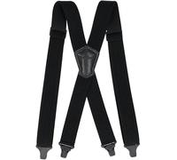 Decalen Mens Braces with Very Strong Metal Clips Wide 4 cm 1.5 inch Heavy Duty Suspenders One Size Fits All Men and Women Adjustable and Elastic X Form (Black 7)