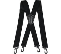 Decalen Mens Braces with Very Strong Metal Clips Wide 4 cm 1.5 inch Heavy Duty Suspenders One Size Fits All Men and Women Adjustable and Elastic X Form (Black 6)